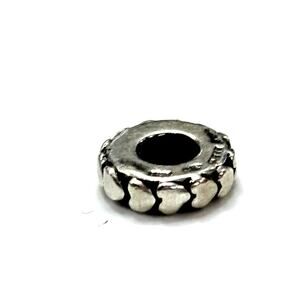 BREV Vintage Sterling Silver Women's 925 Italy Hearts Spacer Bead